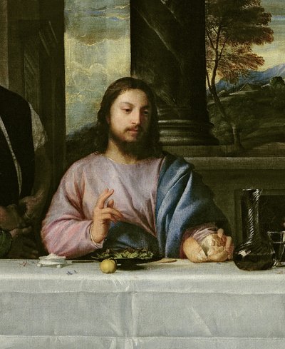The Supper at Emmaus (detail) by Tiziano Vecelli